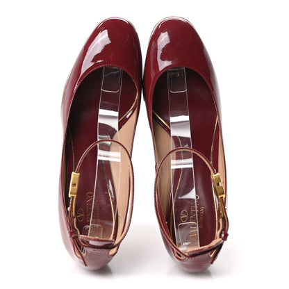 Valentino Garavani Patent Tan-Go 55/155mm Platform Sandals 38 Burgundy 2 of 9