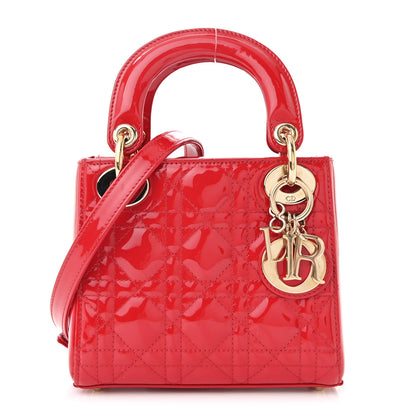 Christian Dior Patent Cannage Mini Lady Dior Red 1 of 13