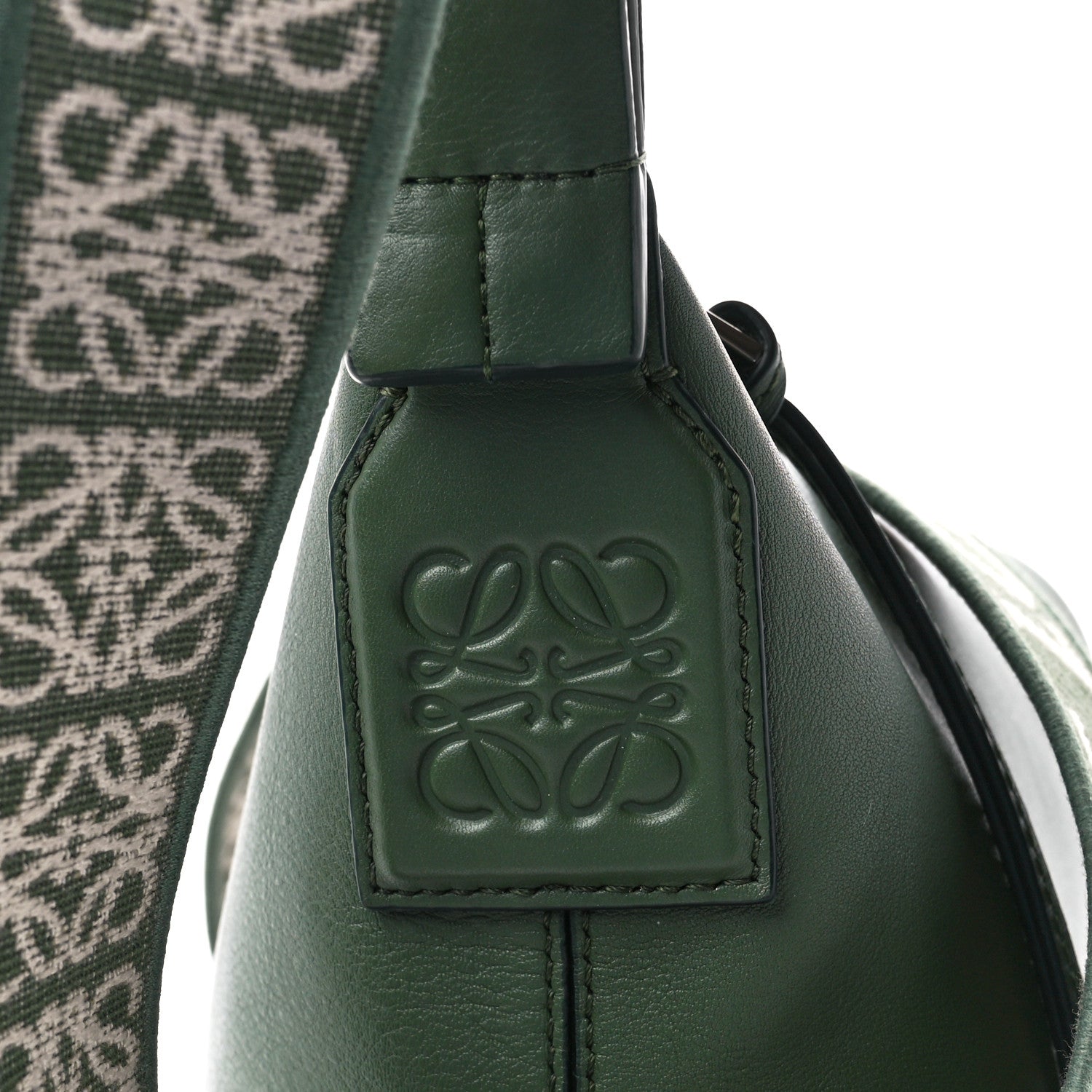 Loewe Supple Smooth Calfskin Jacquard Cubi Crossbody Bag Green 8 of 12