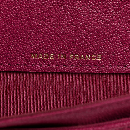 Chanel Caviar Quilted Boy Card Holder Wallet Fuchsia 7 of 8
