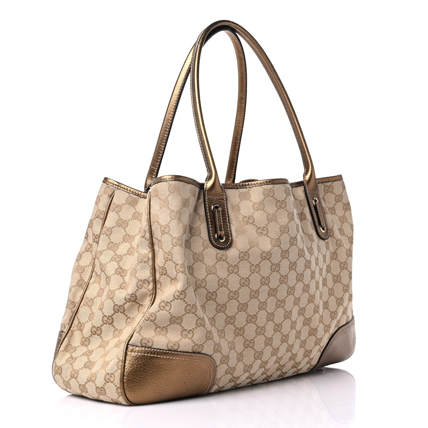 Gucci Monogram Large Princy Tote Gold 3 of 13