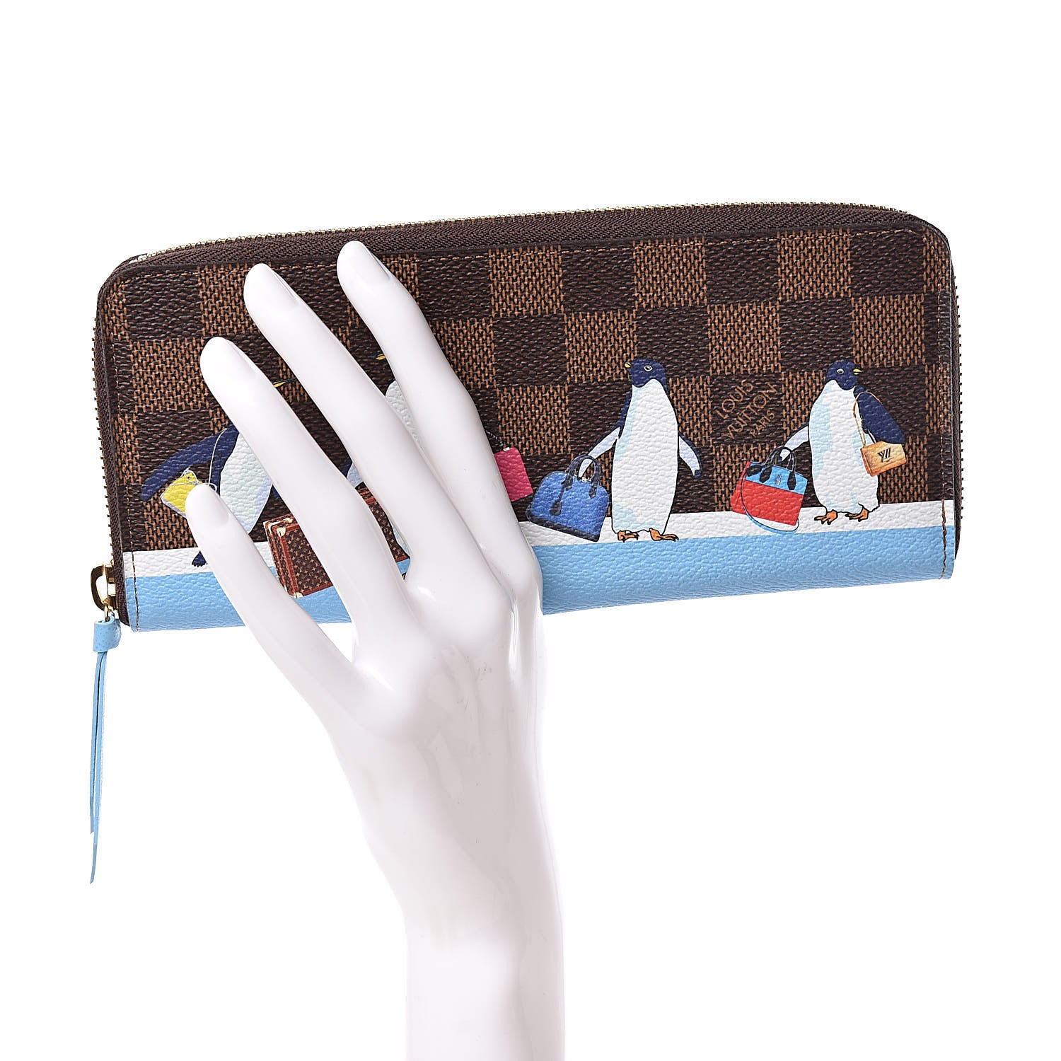 Louis Vuitton Damier Ebene 2017 Christmas Animation Clemence Wallet 2 of 7