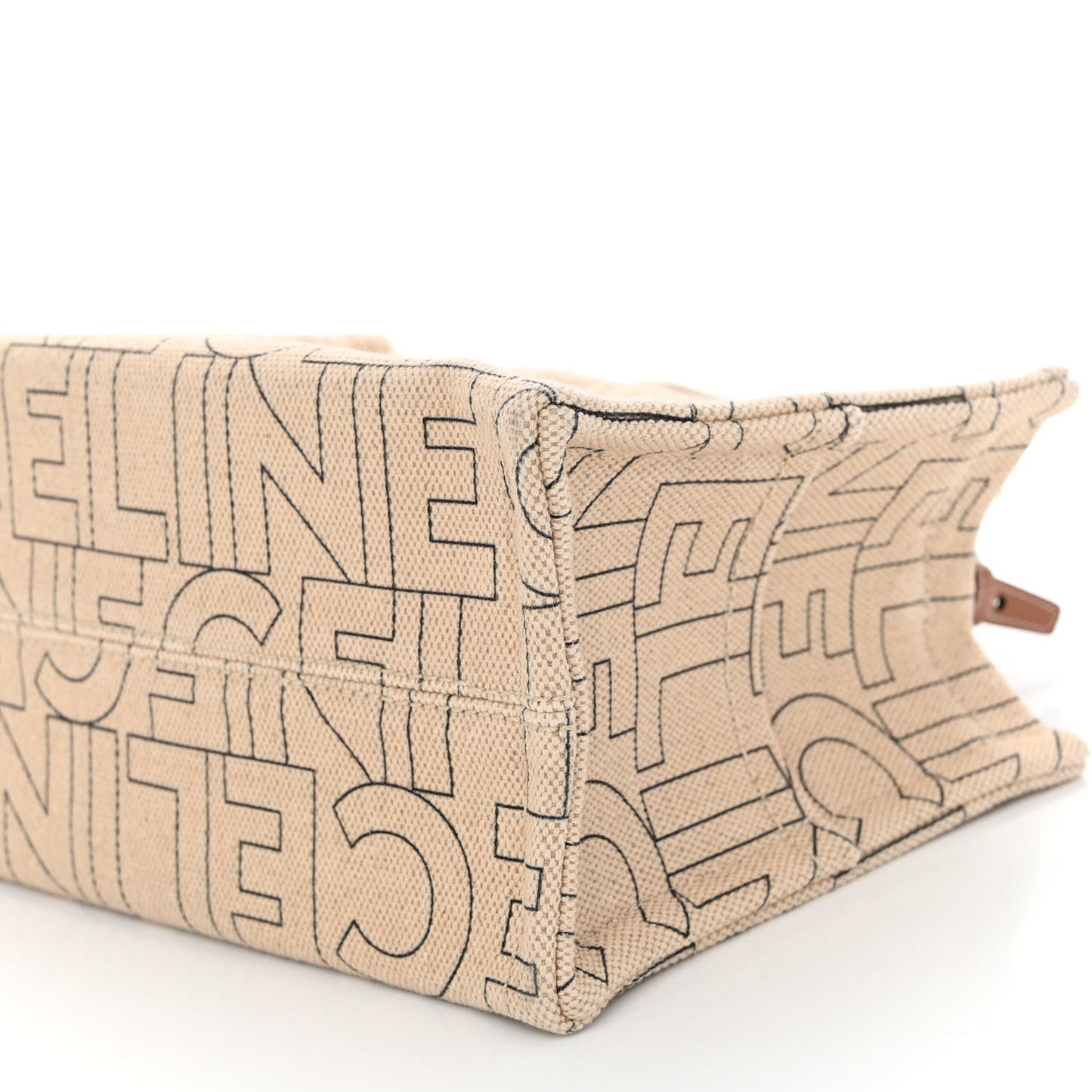 Canvas Calfskin All Over Print Small Cabas Thais Natural Tan