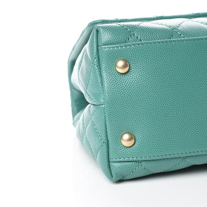 Chanel Caviar Lizard Quilted Small Coco Handle Flap Green 8 of 10