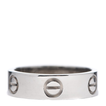 Cartier 18K White Gold 5.5mm LOVE Ring 54 6.75 1 of 5