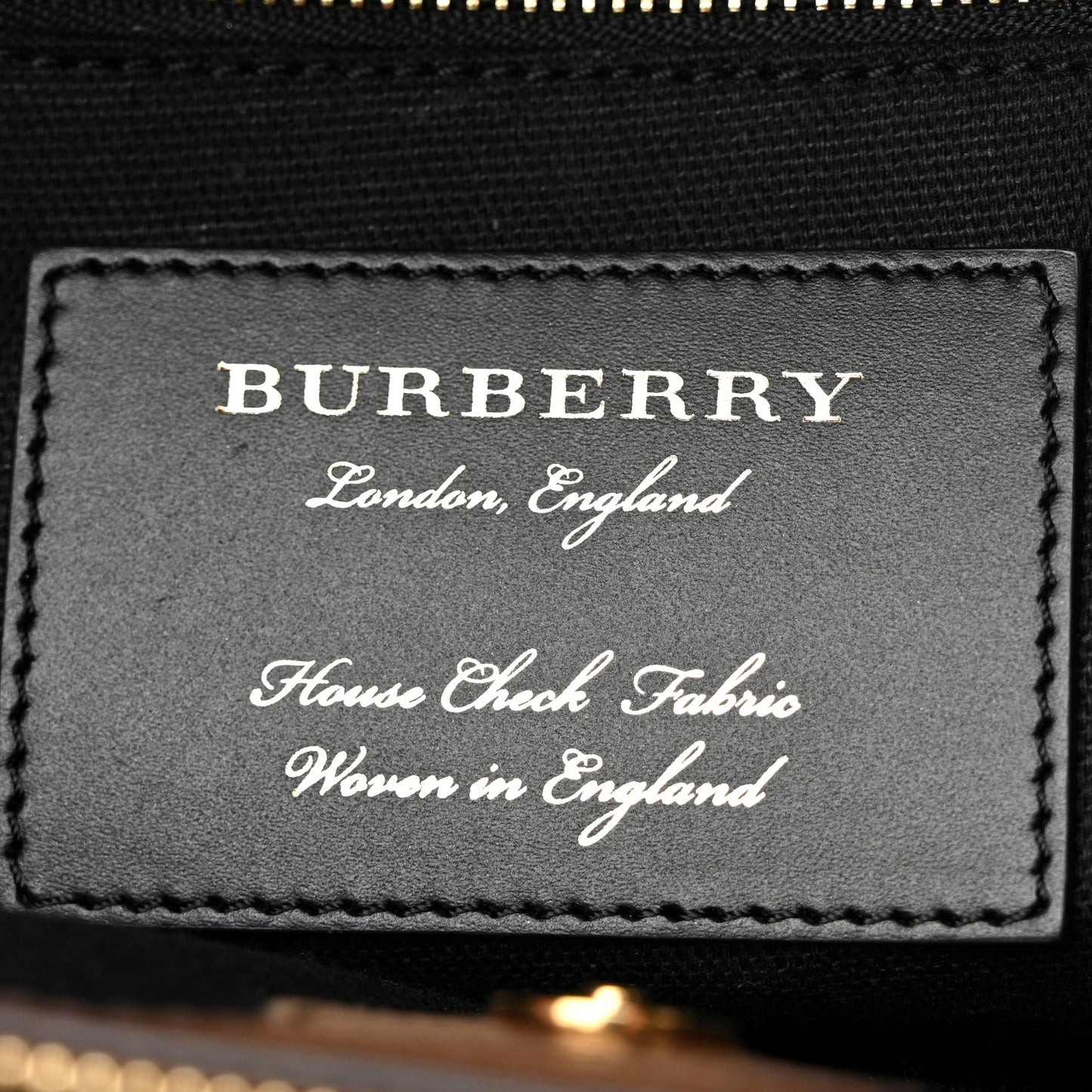 Grainy Calfskin House Check Medium Banner Tote Tan