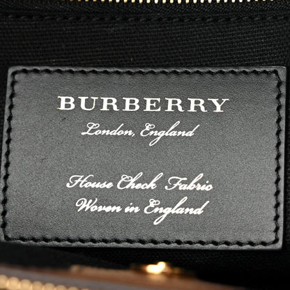 Burberry Grainy Calfskin House Check Medium Banner Tote Tan 7 of 11