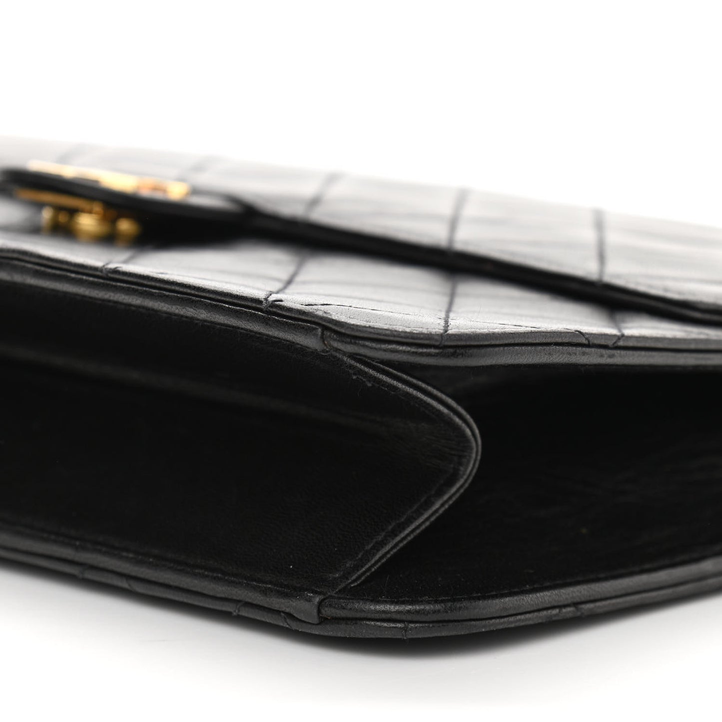 Lambskin Quilted Medium Single Flap Black