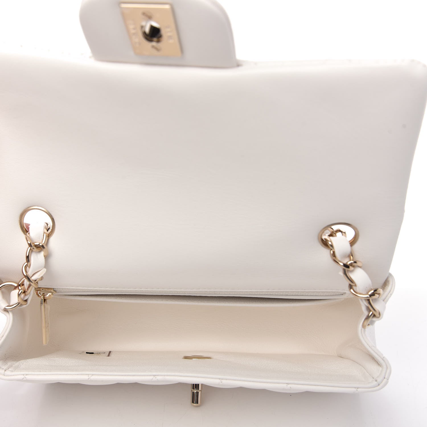 Chanel Lambskin Quilted Mini Rectangular Flap White 5 of 12