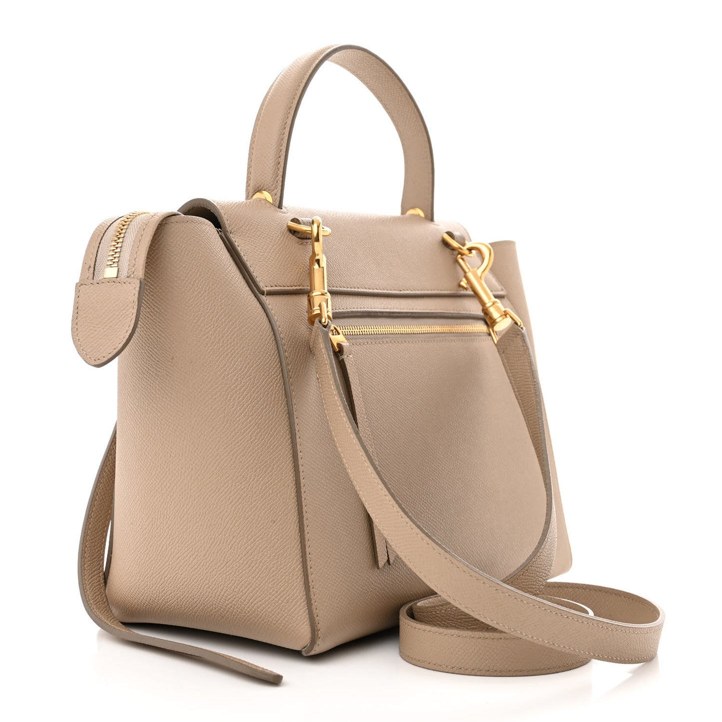 Baby Grained Calfskin Micro Belt Bag Light Taupe