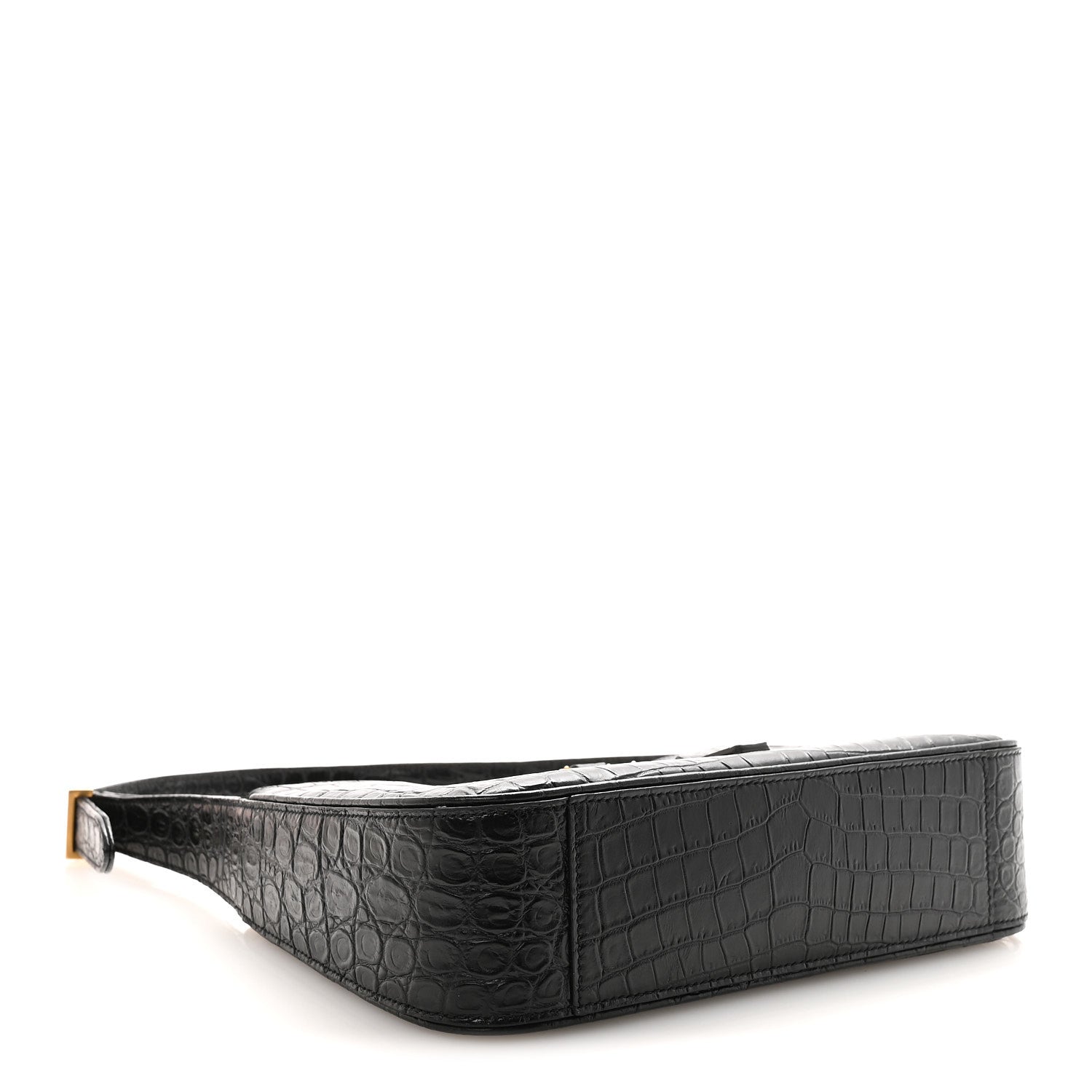 Saint Laurent Calfskin Crocodile Embossed LE 5 A 7 Hobo Black 4 of 9