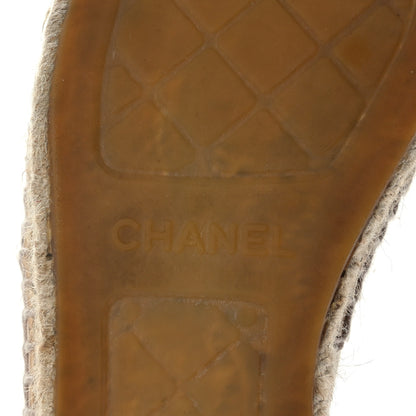 Chanel Lambskin CC Espadrilles 36 Beige Black 7 of 8