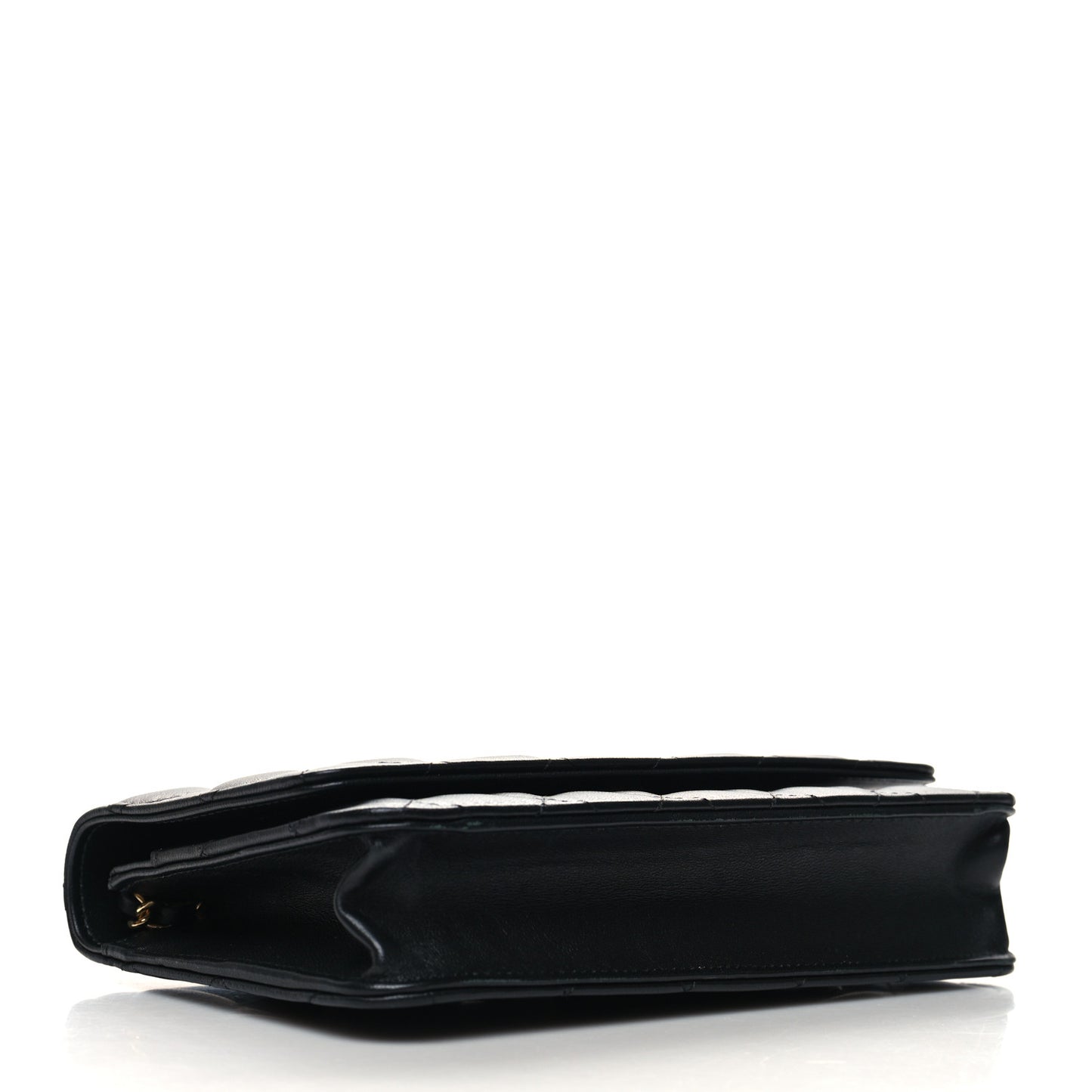 Lambskin Quilted Wallet On Chain WOC Black
