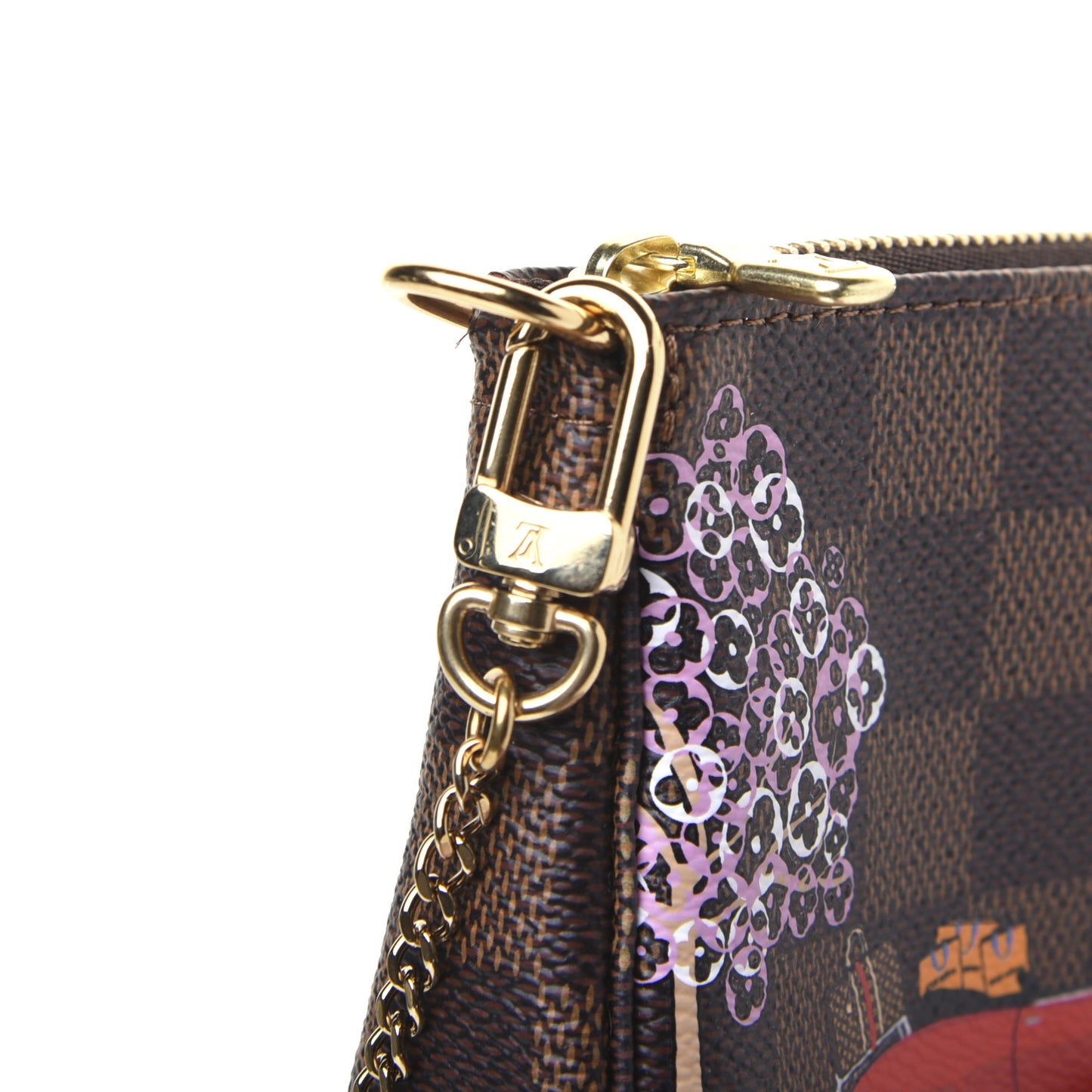 Damier Ebene 2019 Christmas Animation Mini Pochette Accessories Red