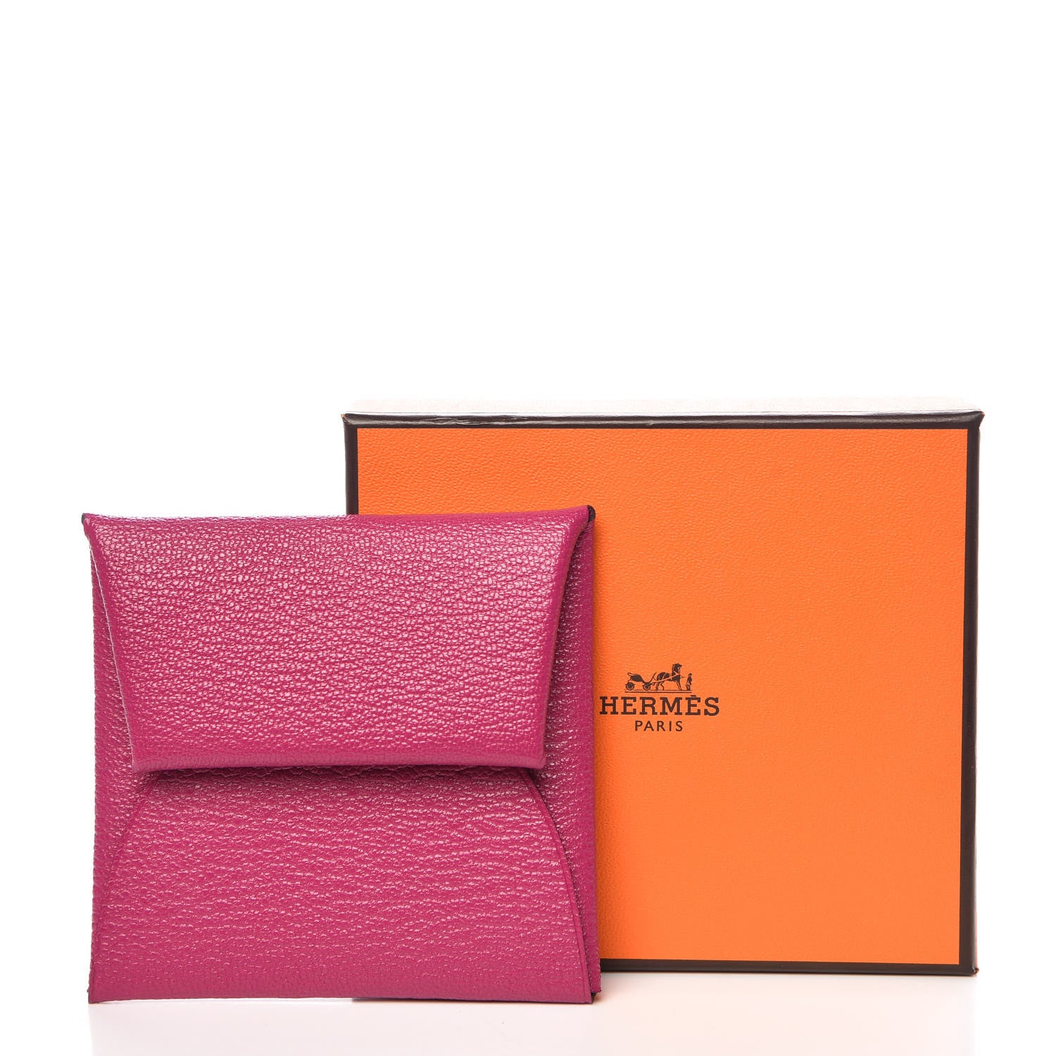 Hermes Chevre Mysore Bastia Coin Purse Rose Pourpre 8 of 8