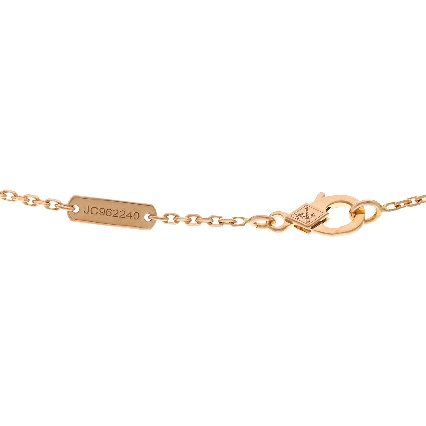 18K Rose Gold Diamond Vintage Alhambra Pendant Necklace