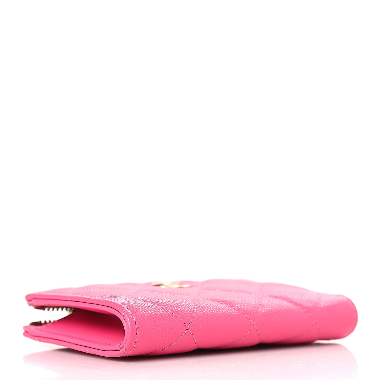 Caviar Quilted Zipped Key Holder Case Pink