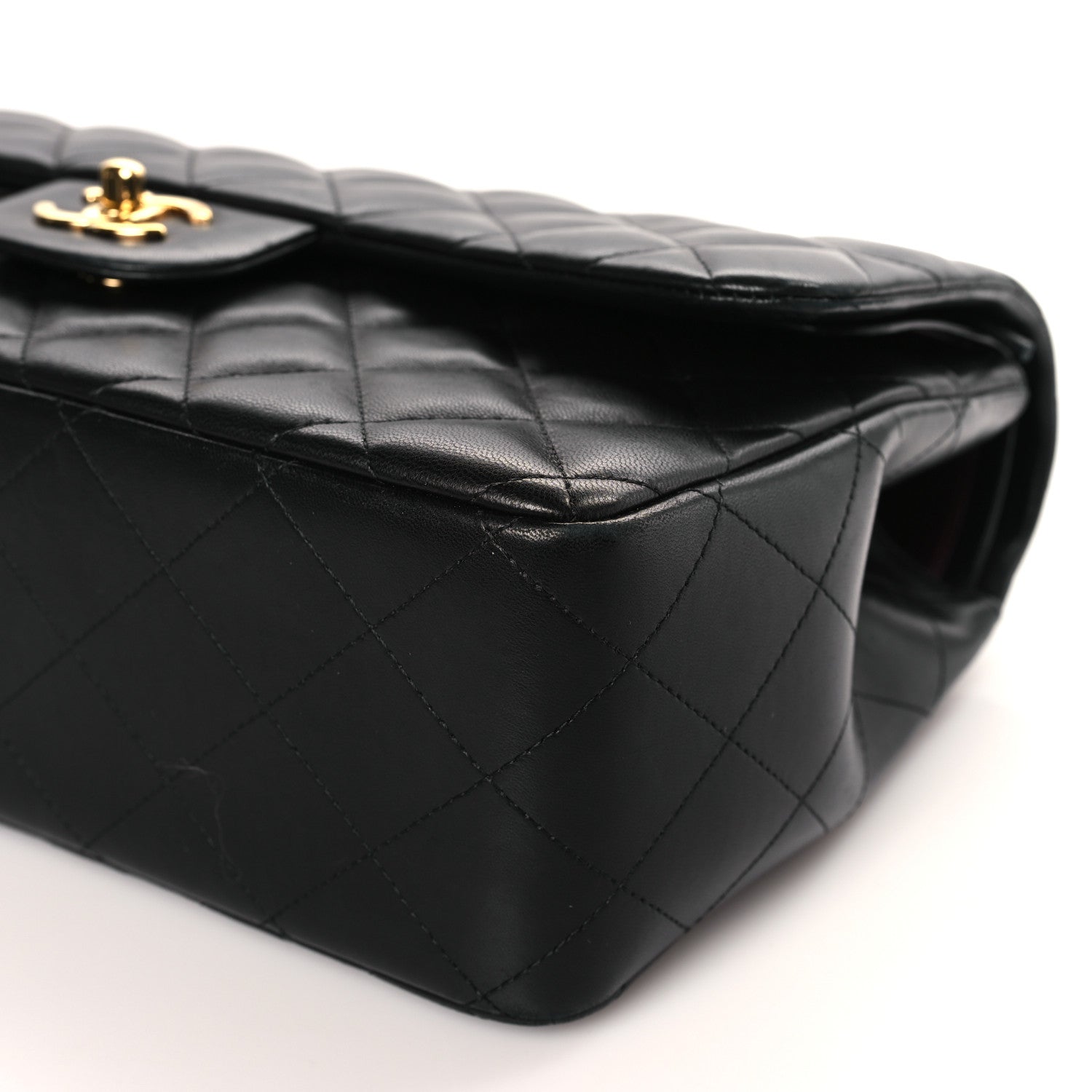 Chanel Lambskin Quilted Jumbo Double Flap Black 9 of 9
