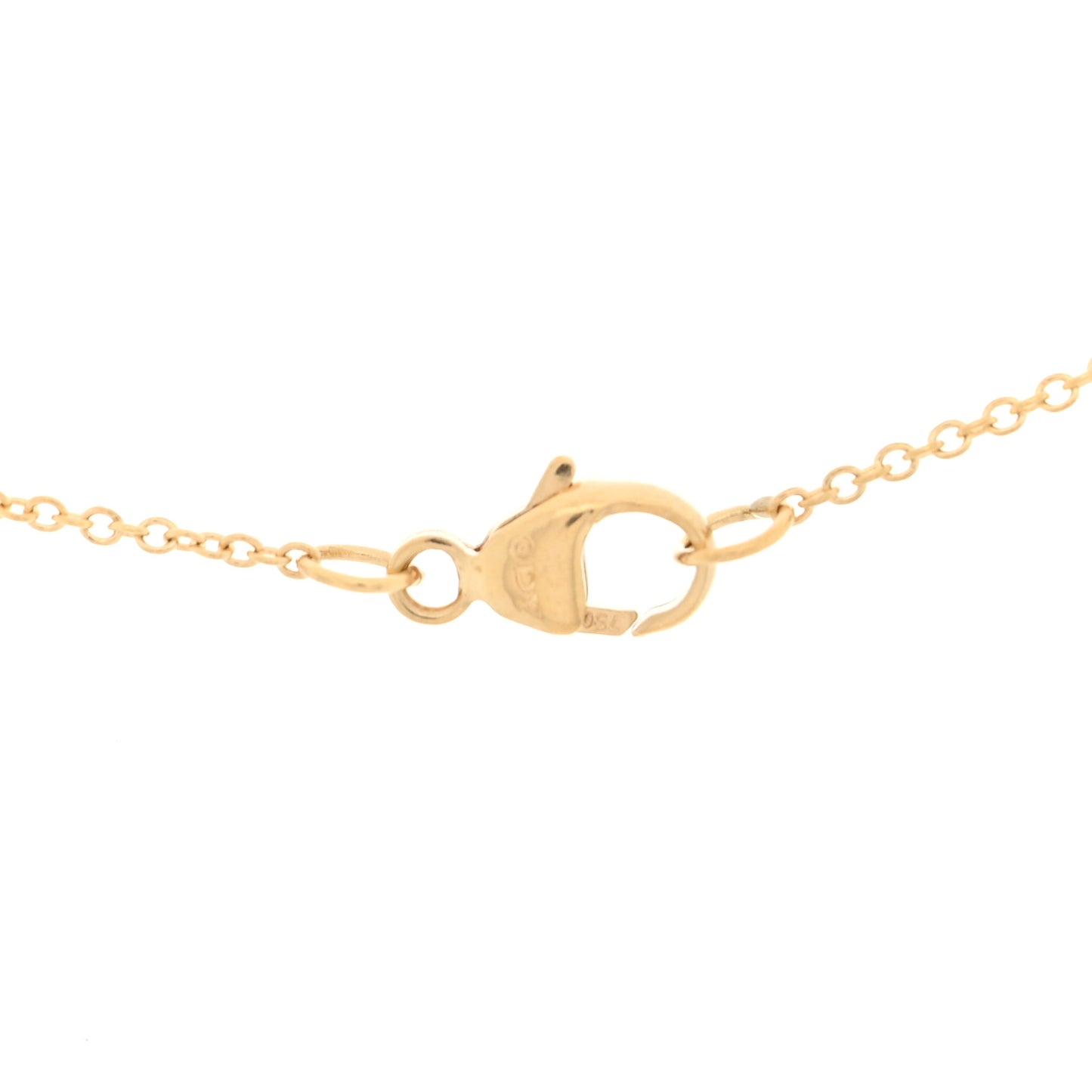 18K Yellow Gold Diamond Initial W Charm Pendant Necklace