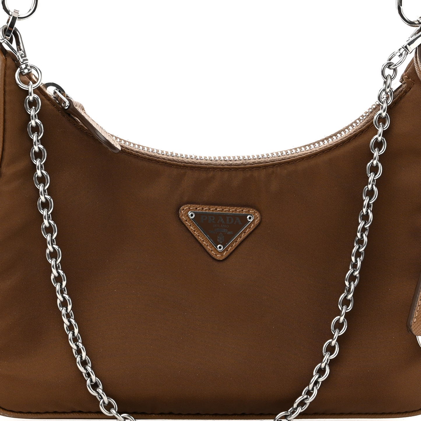 Tessuto Nylon Saffiano Re-Edition 2005 Shoulder Bag Cacao