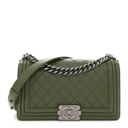 Chanel Lambskin Quilted Medium Boy Flap Green 1 of 14