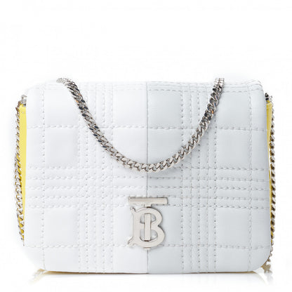 Burberry Lambskin Quilted Mini Lola Bag White Grey Yellow 1 of 10