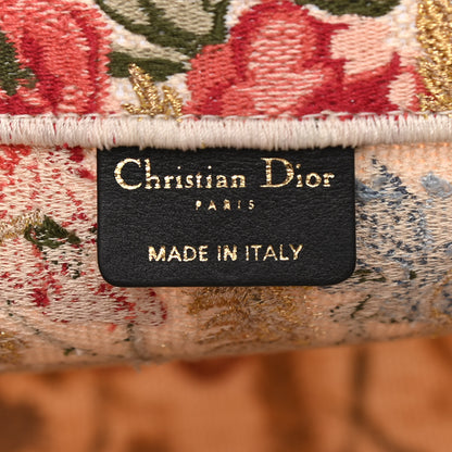 Christian Dior Canvas Embroidered Medium Hibiscus Book Tote Beige Multicolor 6 of 10