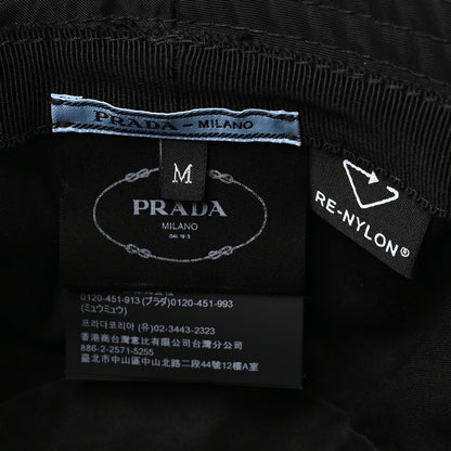 Prada Re-Nylon Metal Triangle Logo Womens Bucket Hat M Black 8 of 8