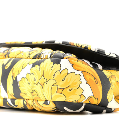 Versace Nappa Baroque Print Quilted Trapuntata Tribute Wallet Chain Crossbody Gold Black 8 of 10