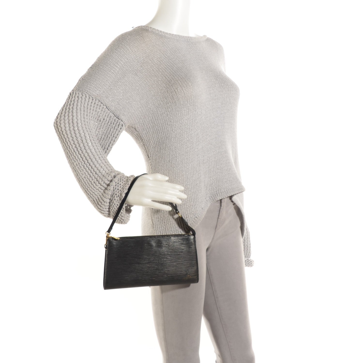 Louis Vuitton Epi Pochette Accessories 24 Black 2 of 7