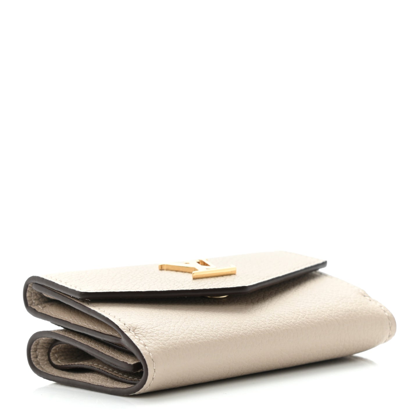Calfskin Lockmini Wallet Greige