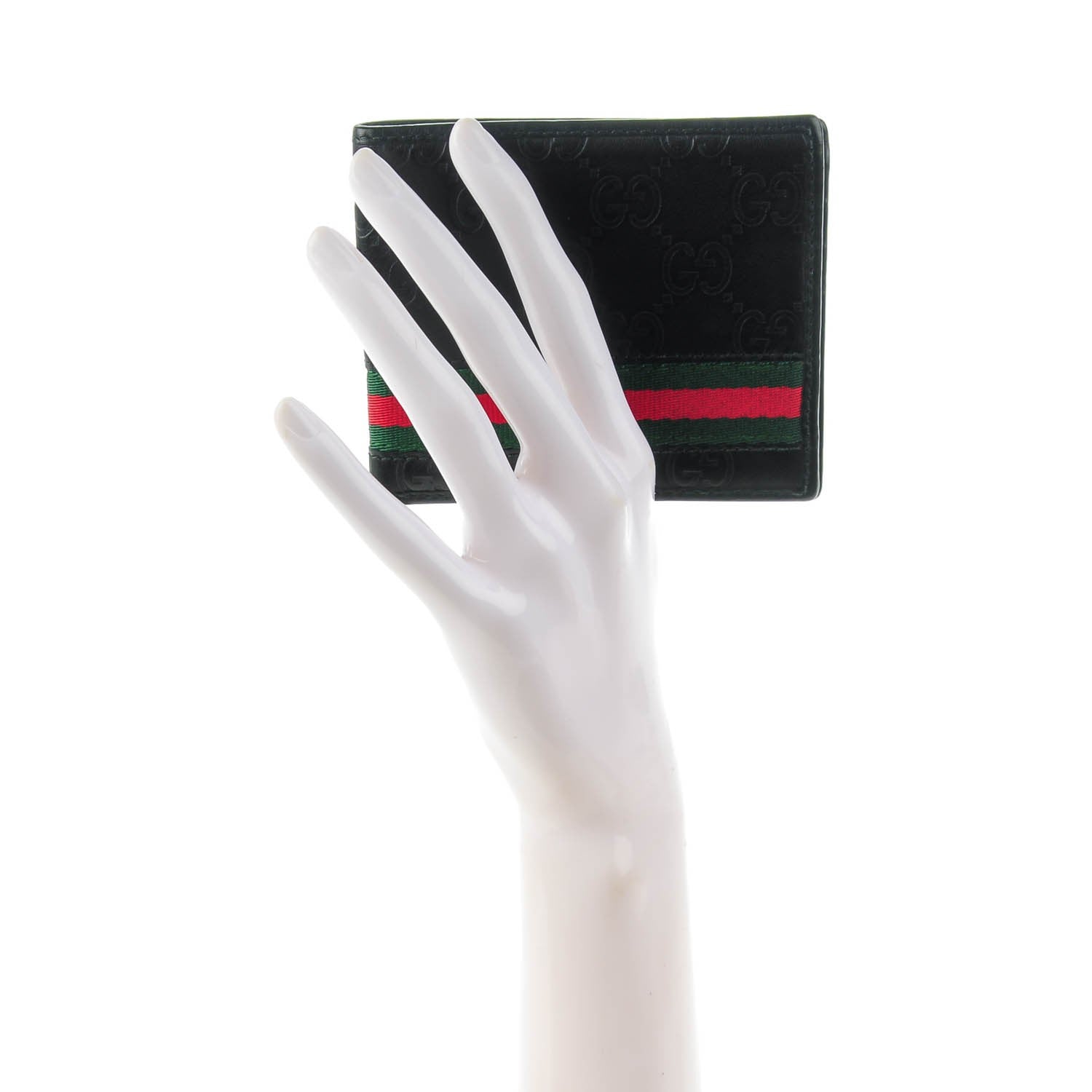 Gucci Guccissima Web Bi-Fold Wallet Black 2 of 7