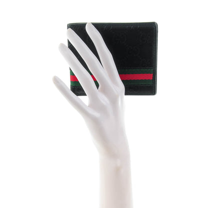 Gucci Guccissima Web Bi-Fold Wallet Black 2 of 7