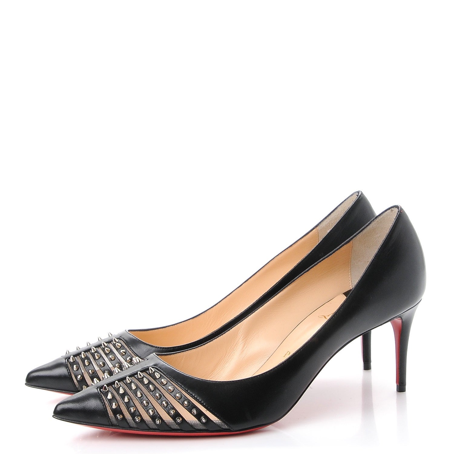Christian Louboutin Kid Bareta 70 Pumps 39 Black Silver 3 of 8