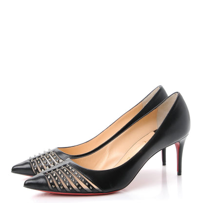 Christian Louboutin Kid Bareta 70 Pumps 39 Black Silver 3 of 8