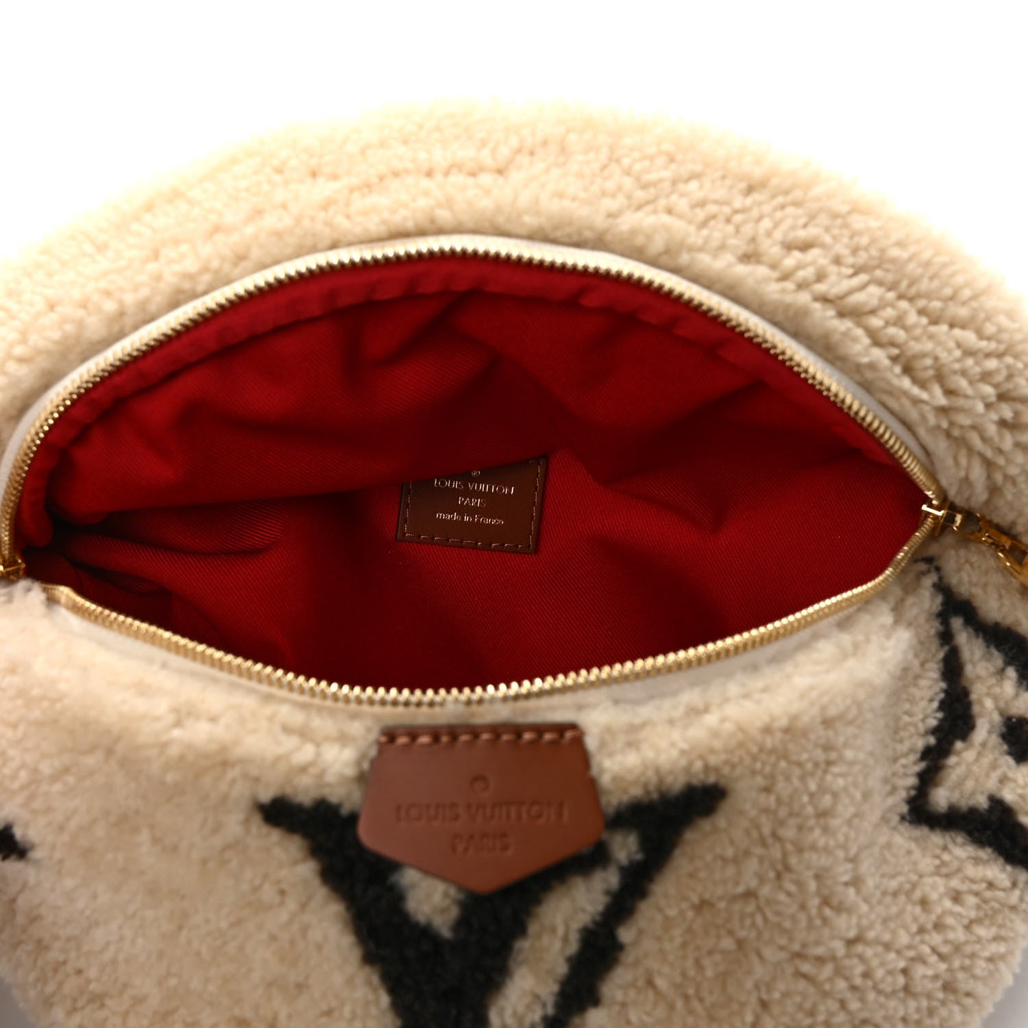 Louis Vuitton Shearling Monogram LV Ski Bumbag Cream Brown 4 of 8