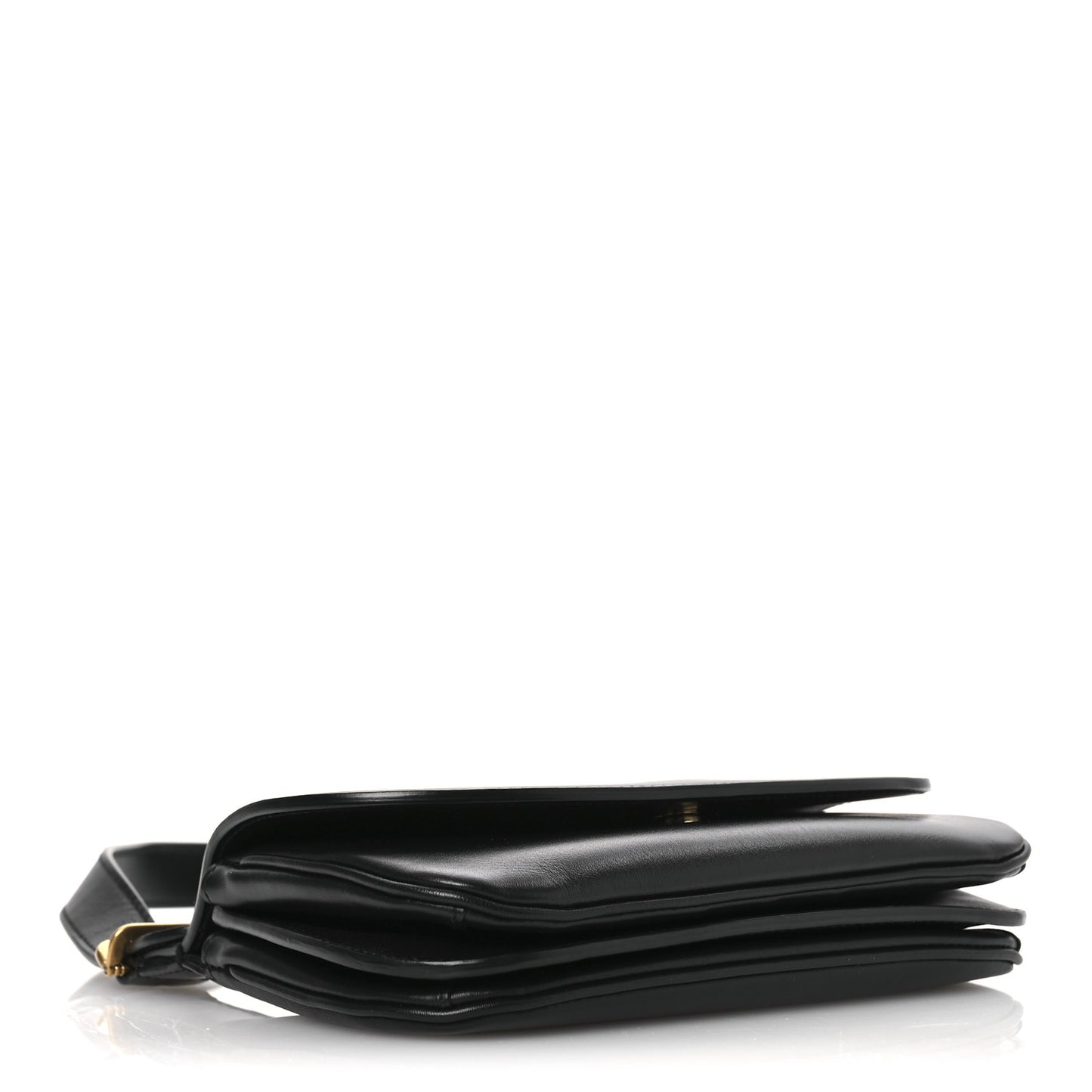 Smooth Calfskin Small Charlie Shoulder Bag Black