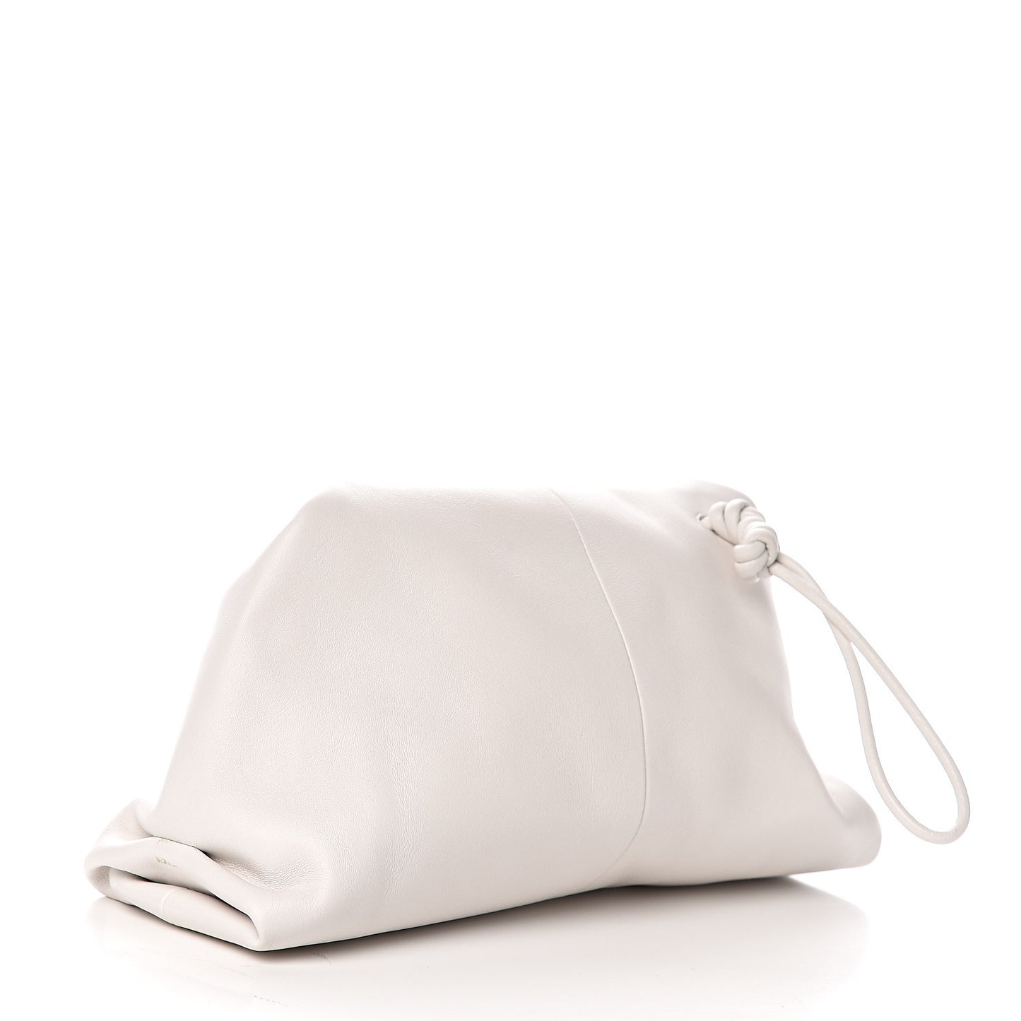 Lambskin BV Trine Clutch Bianco