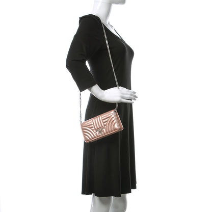 Prada Metallic Nappa Mini Impunture Diagramme Chain Crossbody Bag Rosa Mordore 2 of 12
