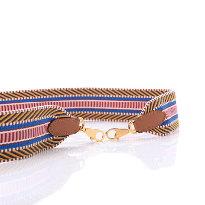 Hermes Toile Swift 50mm Sangle Cavale Shoulder Strap Ambre Rose D'Ete Gold 4 of 5