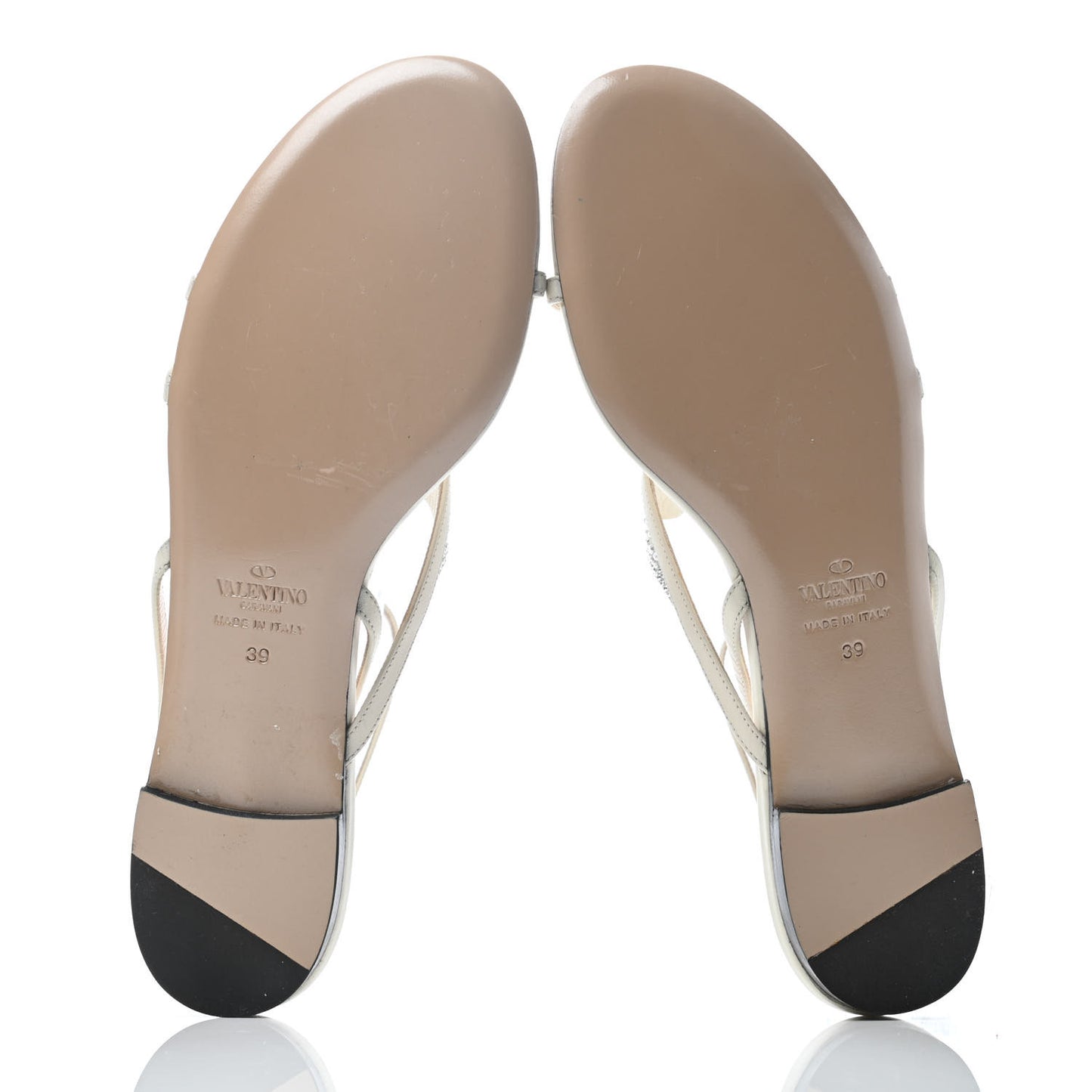 Crystal Butterfly Flat Sandals 39 White