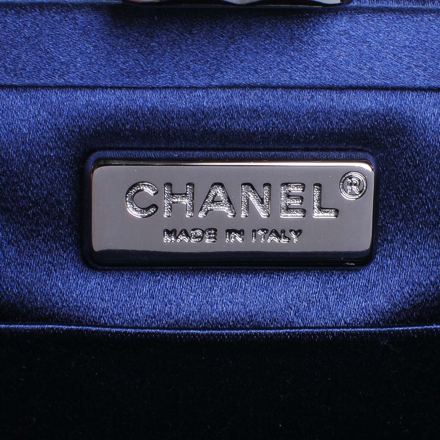Chanel Satin Quilted Clutch Blue 6 of 8