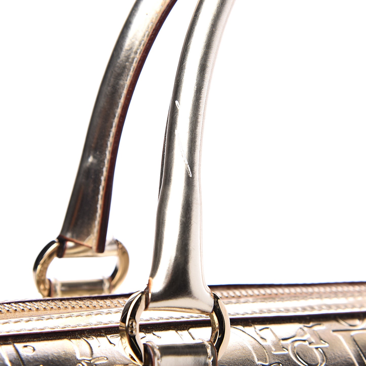 Metallic Patent Monogram Bowler Gold