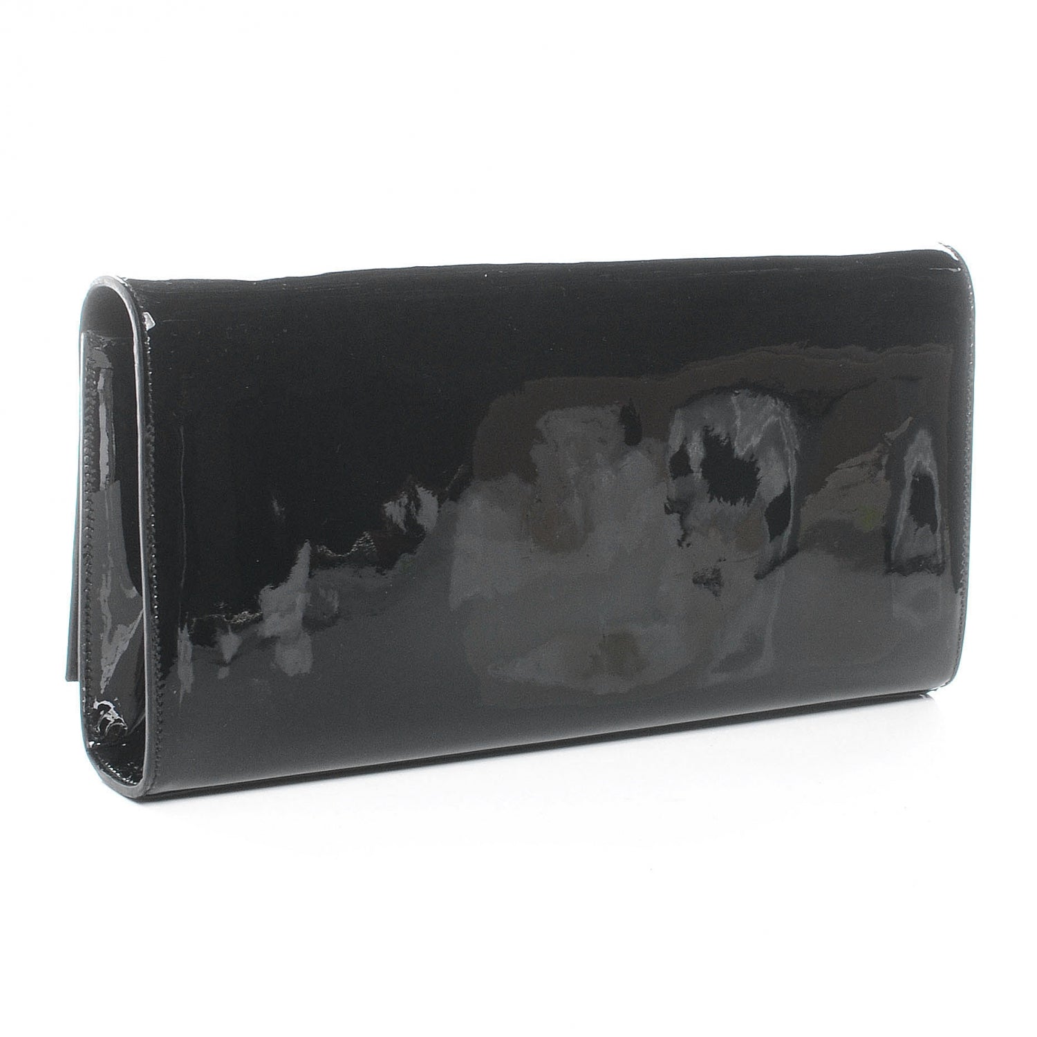 Saint Laurent Patent Cassandre Tassel Clutch Black 3 of 8