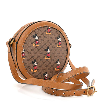 Gucci X DISNEY Mini Vintage GG Supreme Monogram Mickey Mouse Round Shoulder Bag Beige Vintage Sun Oil 3 of 8
