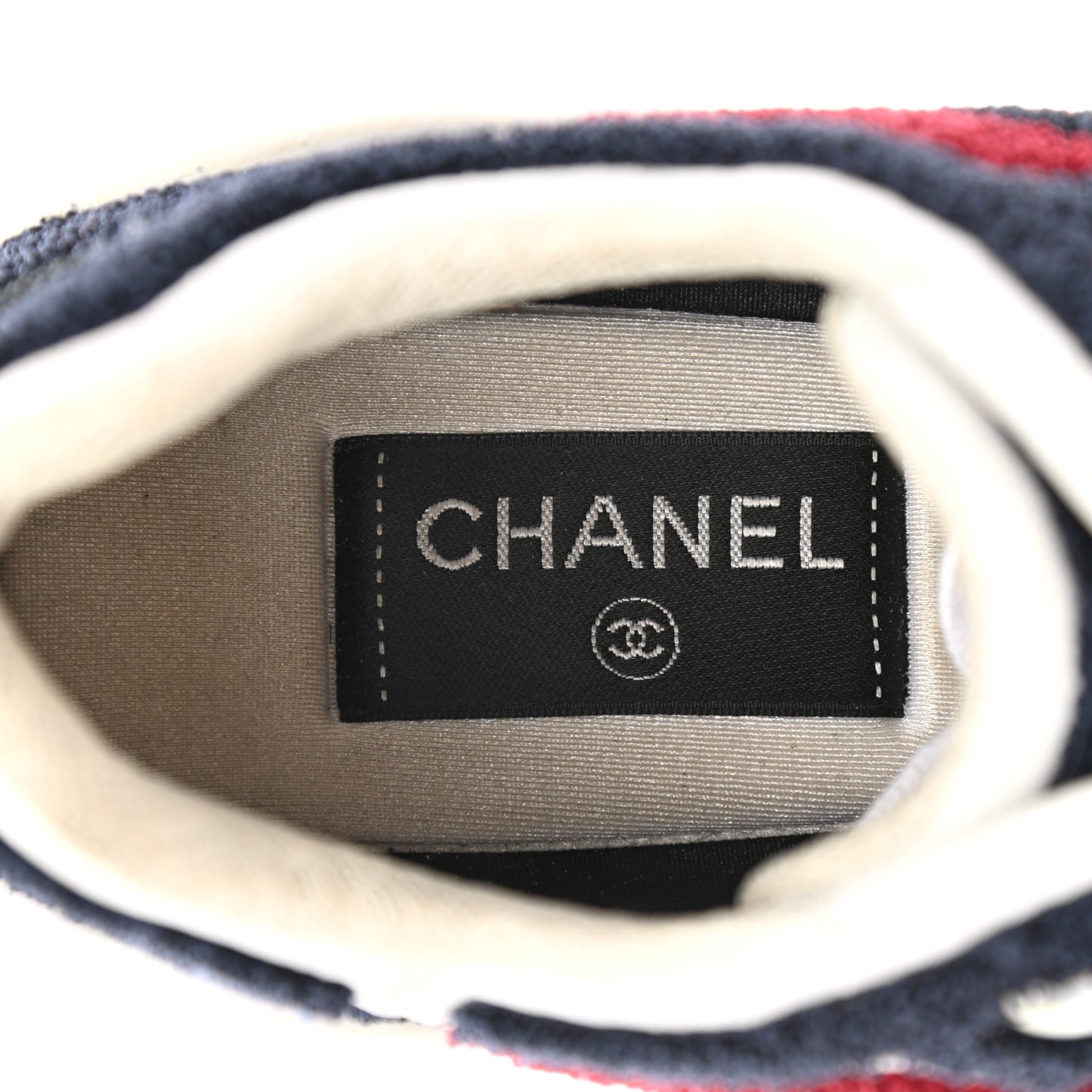 Terry Cloth Calfskin Womens Logo Sneakers 39 Red Blue