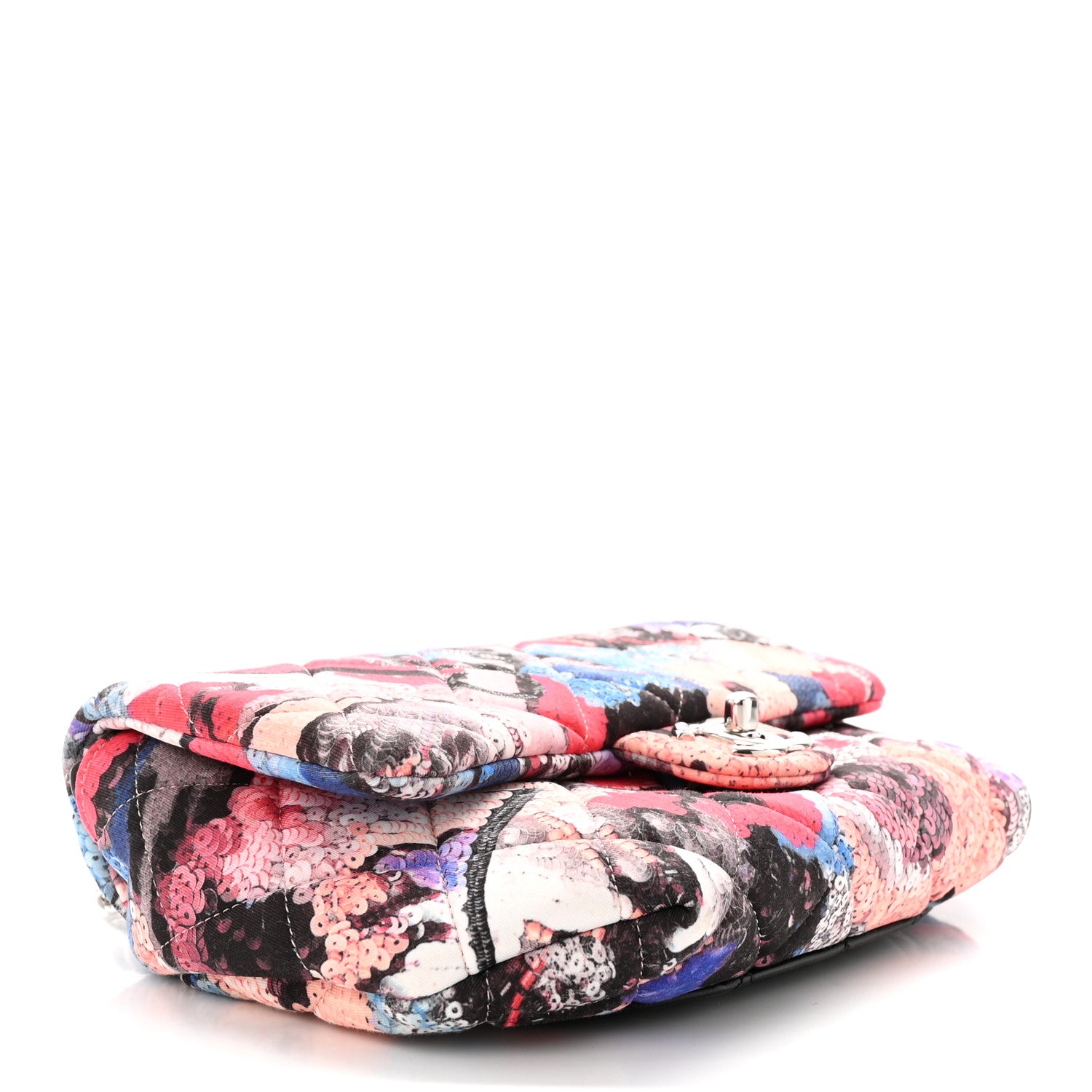 Chanel Canvas Sequin Print Quilted Waist Bag Multicolor 3 of 9