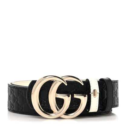 Gucci Guccissima Double G Reversible Belt 75 30 Black White 1 of 5
