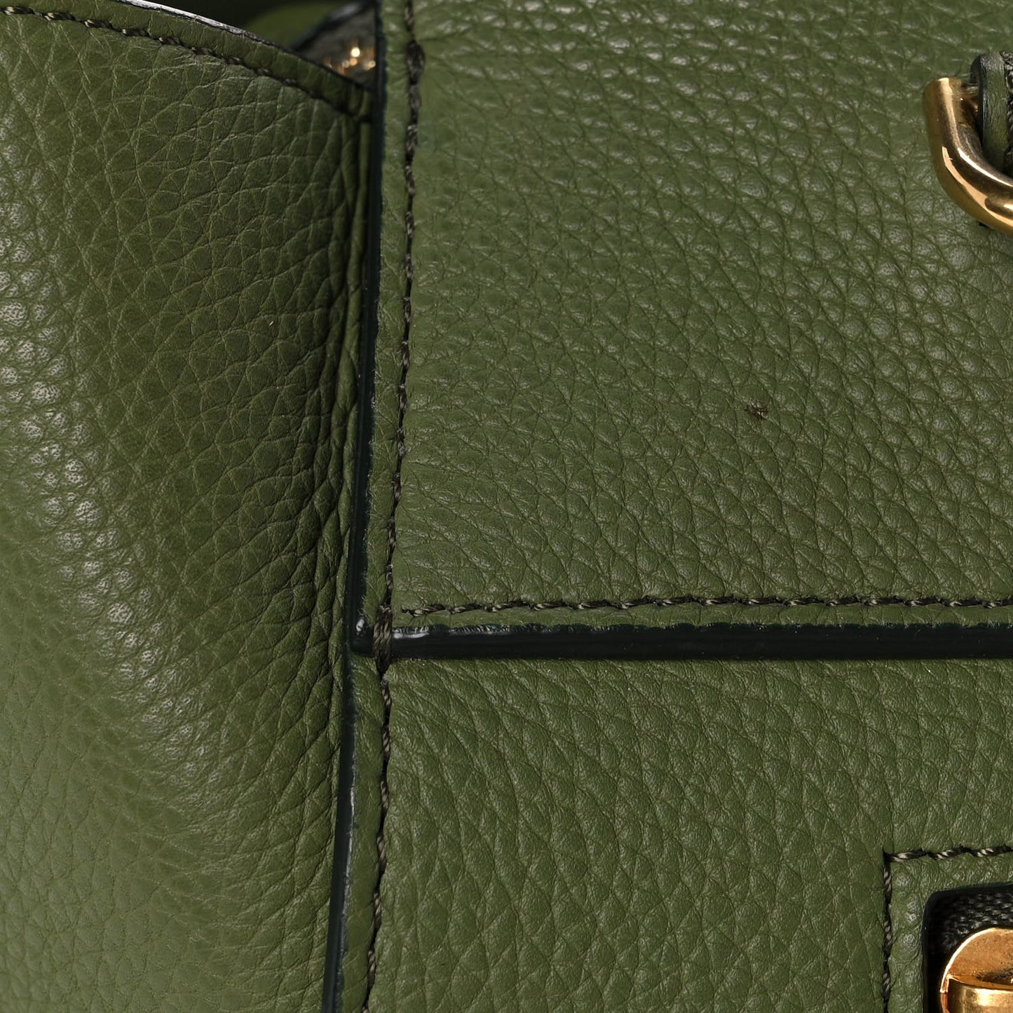 Baby Grained Calfskin Mini Belt Bag Green