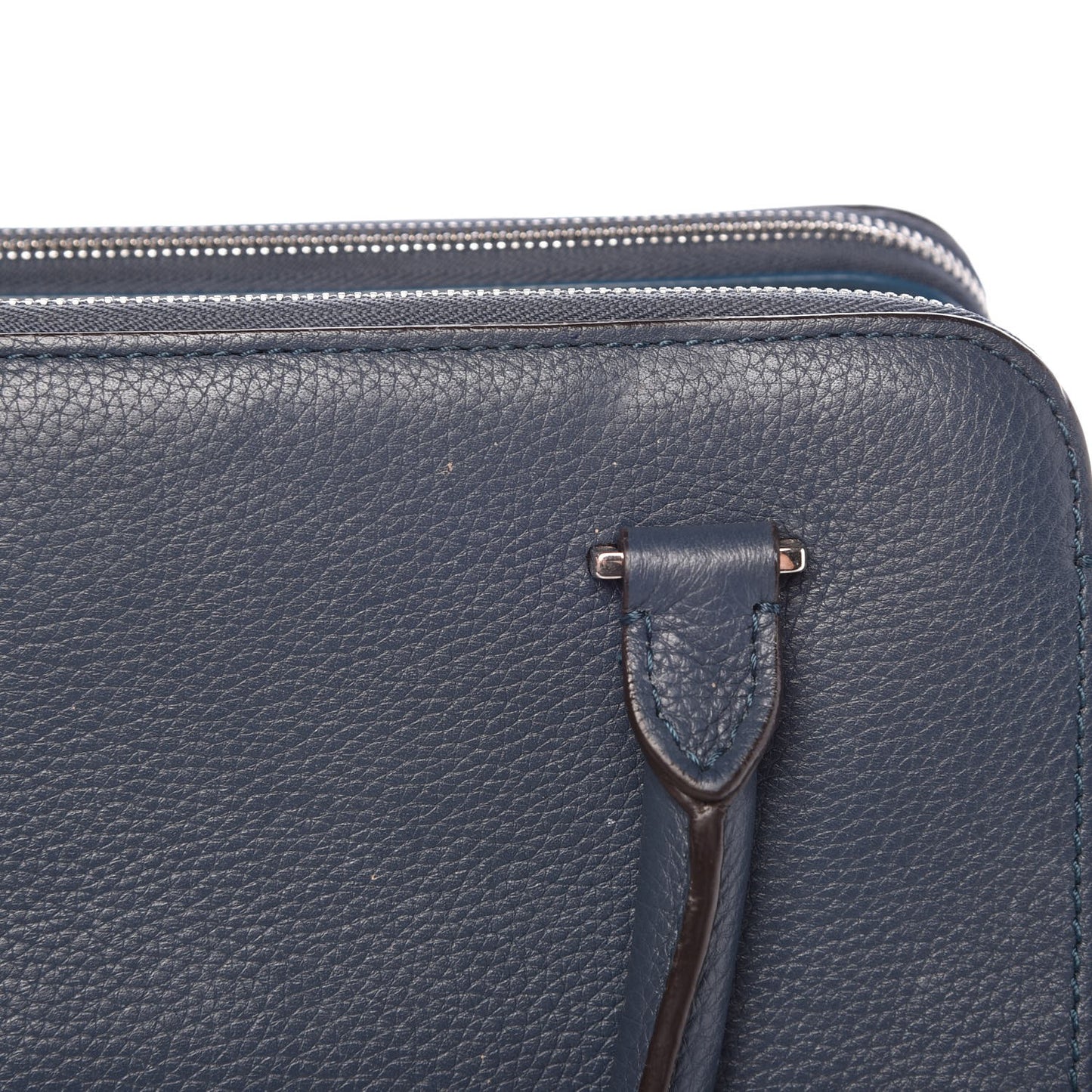 Drummed Calfskin Suede Double Zip Trapeze Orage